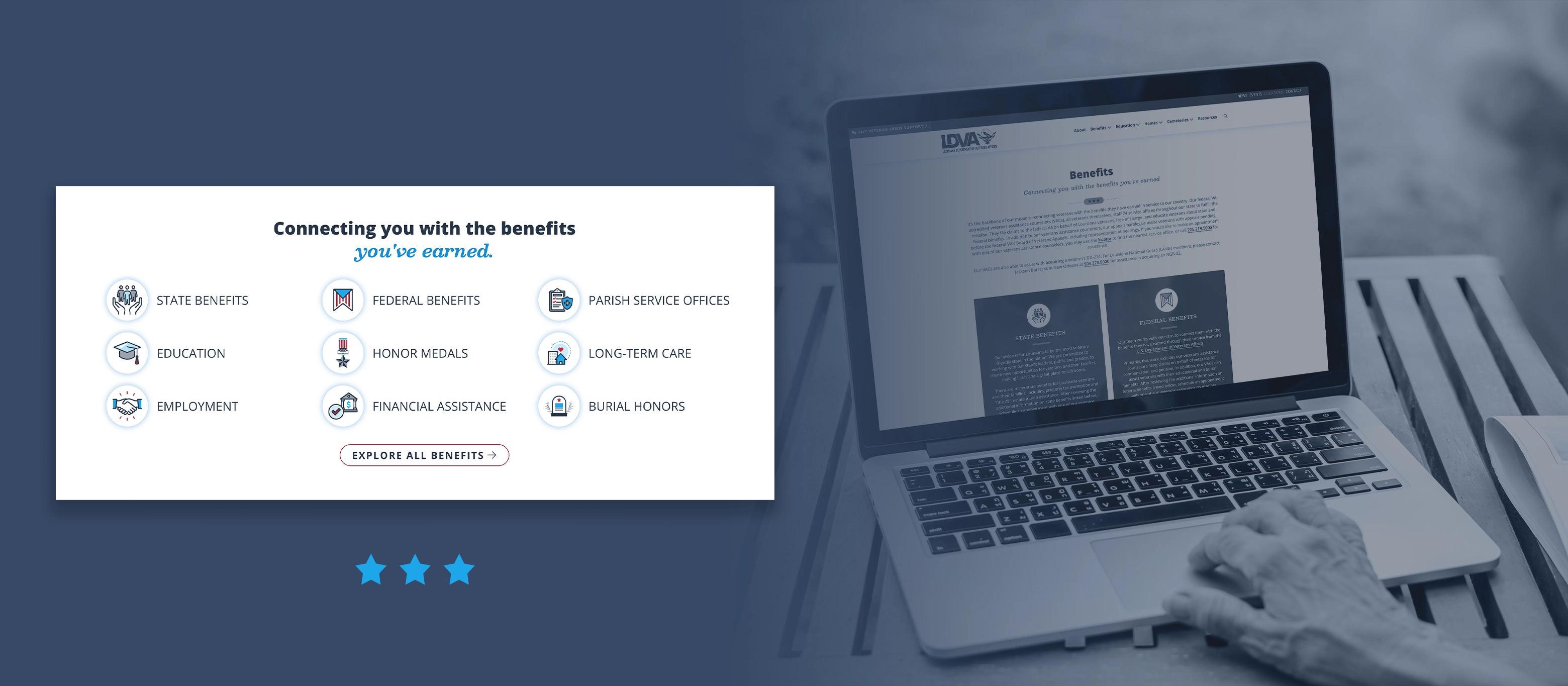 Louisiana Department of Veterans Affairs Logo and Website Redesign 